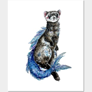 Ferret Mermaid Posters and Art